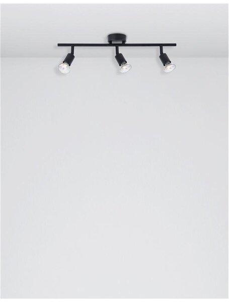 NV 960007 Bodové svítidlo LUP saténový černý kov GU10 3x5W 230V IP20 bez žárovky - NOVA LUCE