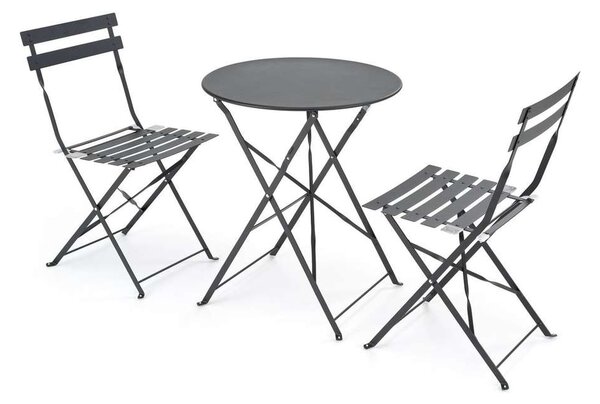 Zahradní balkonový set Perivoli - 2 židle, černá
