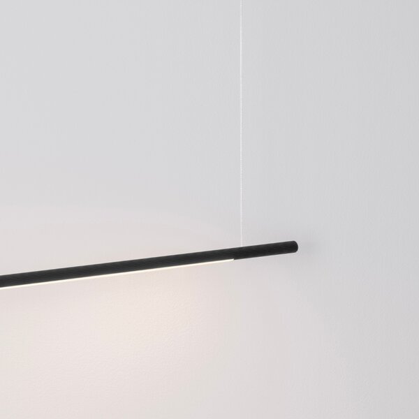 Nova Luce Černé kovové závěsné LED světlo Brillia 120 cm