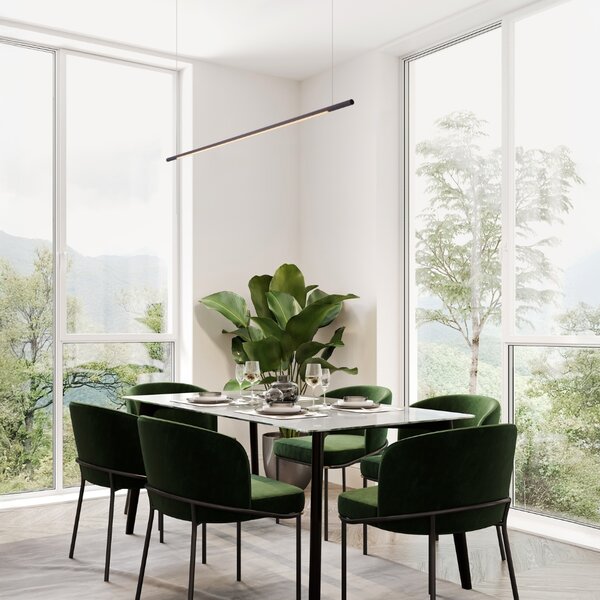 Nova Luce Černé kovové závěsné LED světlo Brillia 120 cm