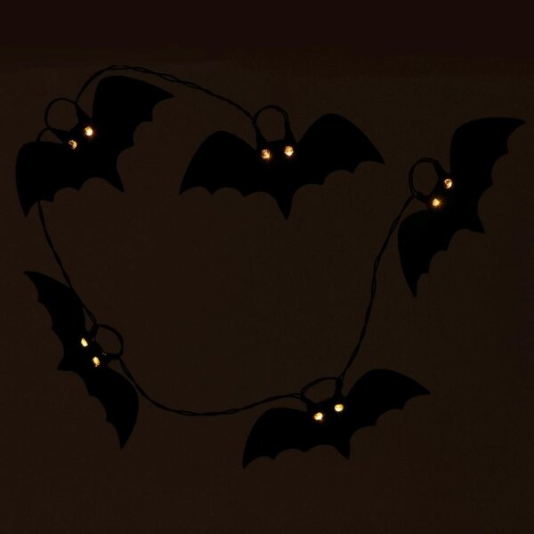 Retlux - LED Dekorační řetěz HALLOWEEN 10xLED/2xAA/teplá bílá 1,3m netopýři