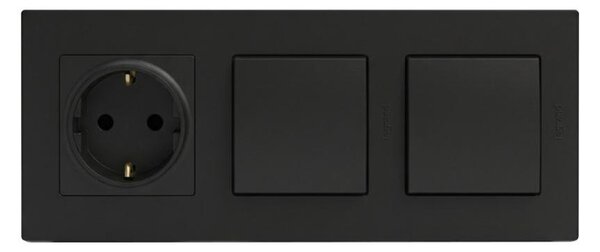 Legrand-Dvojitý jednopólový vypínač č. 1 a zásuv domovSCHUKO 250V/16A NELOE STEP