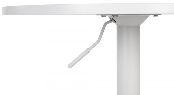 Barový stůl Lamoni - v85-106 cm x Ø60 cm - Bílá/bílá