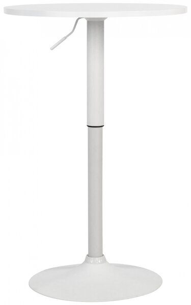 Barový stůl Lamoni - v85-106 cm x Ø60 cm - Bílá/bílá