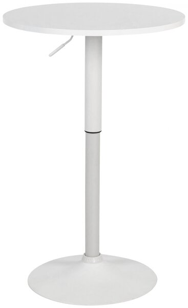 Barový stůl Lamoni - v85-106 cm x Ø60 cm - Bílá/bílá