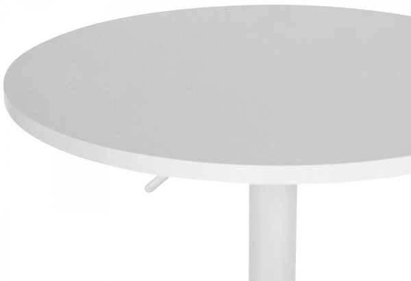 Barový stůl Lamoni - v85-106 cm x Ø60 cm - Bílá/bílá
