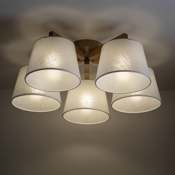 BRILAGI - LED Přisazený lustr LATTE SABIA 5xE27/15W/230V borovice/bílá