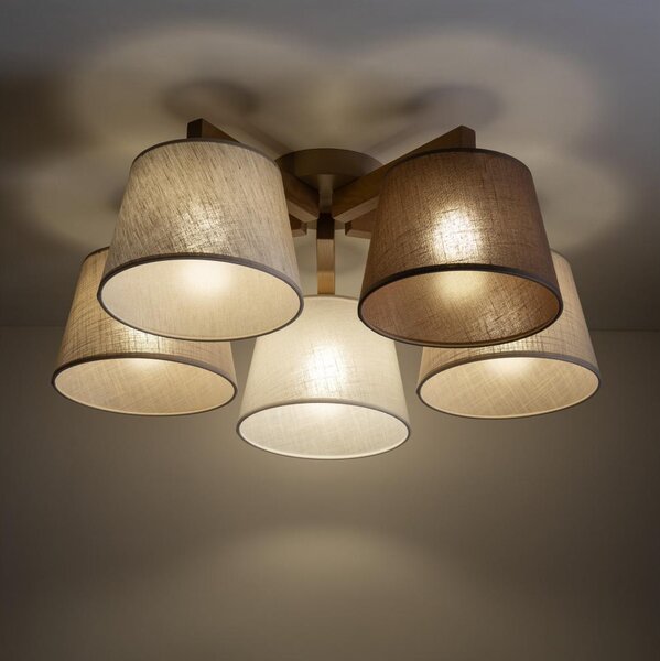 BRILAGI - LED Přisazený lustr LATTE SABIA 5xE27/15W/230V borovice/mix