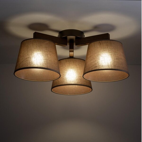 BRILAGI - LED Přisazený lustr LATTE 3xE27/15W/230V borovice/hnědá
