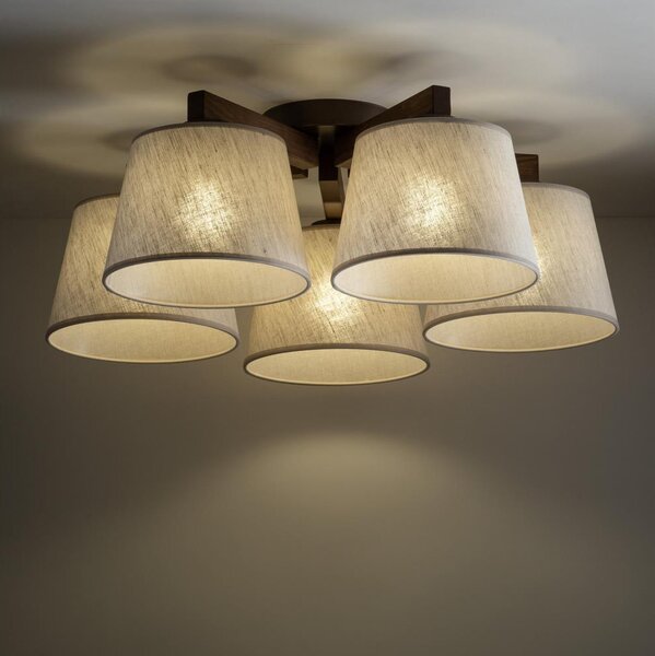 BRILAGI - LED Přisazený lustr LATTE 5xE27/15W/230V borovice/krémová