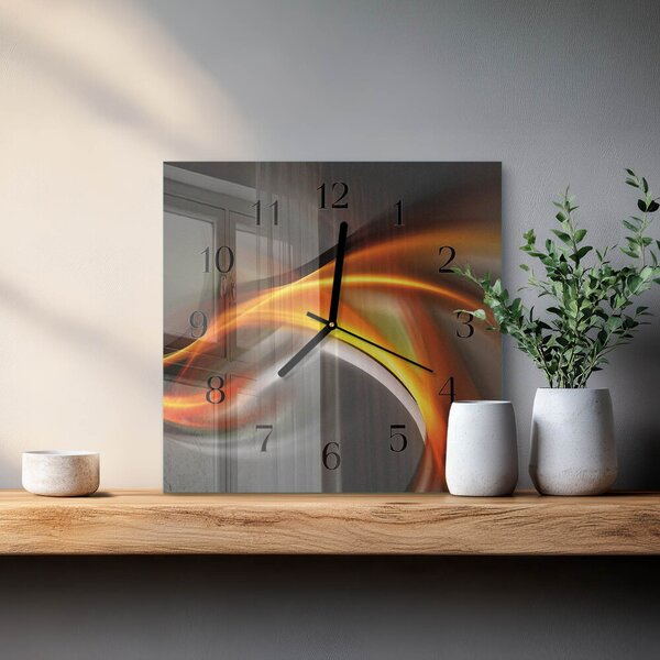 Skleněné hodiny na stěnu Abstrakce zskc-30x30-00058139