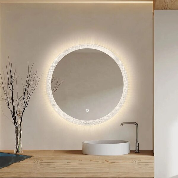Tutumi Zrcadlo ⌀60 cm s regulovatelným LED osvětlením HOM-01501
