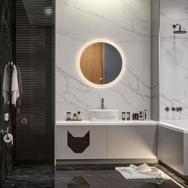 Tutumi Zrcadlo ⌀60 cm s regulovatelným LED osvětlením HOM-01501