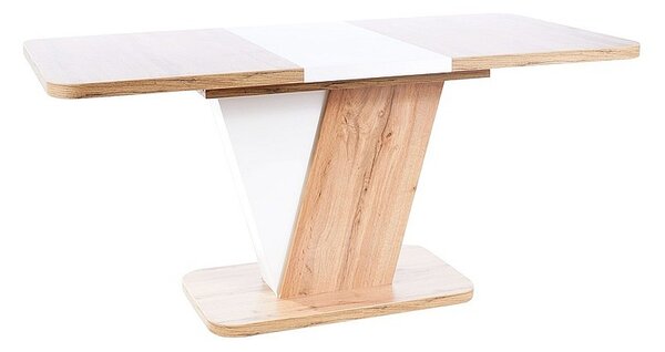 SIG Rozkládací jídelní stůl CROCUS 120(160)x80x76 dub wotan/bílý mat