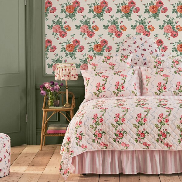 Vliesová tapeta na zeď, červená, zelená, květiny, růže, 125494, Cath Kidstone