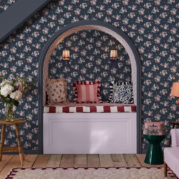 Vliesová tapeta na zeď, modrá, květiny, 125510, Cath Kidstone