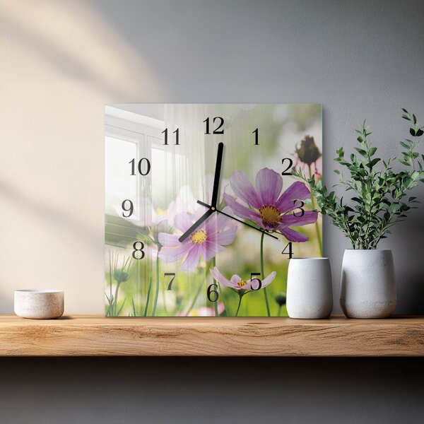 Skleněné hodiny na stěnu Louka zskc-30x30-00058169