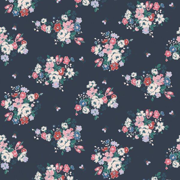 Vliesová tapeta na zeď, modrá, květiny, 125510, Cath Kidstone