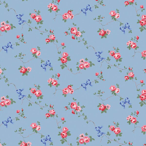 Vliesová tapeta na zeď, modrá, květiny, 125513, Cath Kidstone