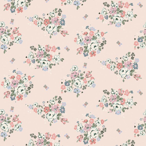 Vliesová tapeta na zeď, růžová, květiny, 125508, Cath Kidstone