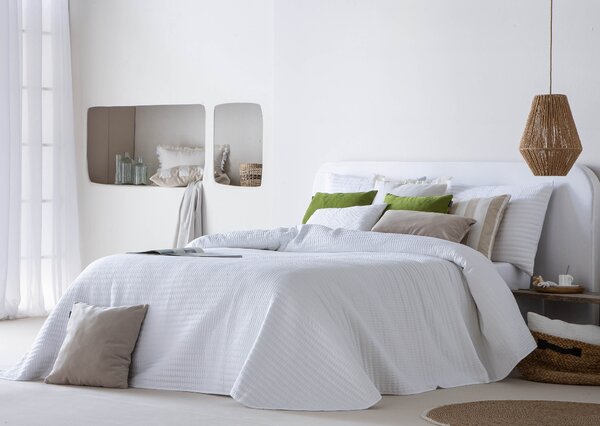 Textil Antilo Lehký přehoz Linette White 250x270 cm, bílá, sada se 2 povlaky na polštáře
