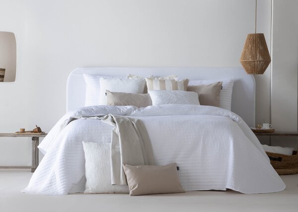 Textil Antilo Lehký přehoz Linette White 250x270 cm, bílá, sada se 2 povlaky na polštáře