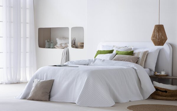 Textil Antilo Lehký přehoz Linette White 250x270 cm, bílá, sada se 2 povlaky na polštáře