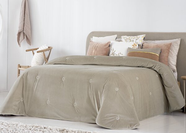 Textil Antilo Sametový přehoz Arxy Beige, béžový, se 2 povlaky na polštář 70x50 cm Rozměr: 250x270 cm