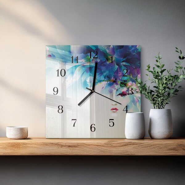 Skleněné hodiny na stěnu Abstrakce zskc-30x30-00058187