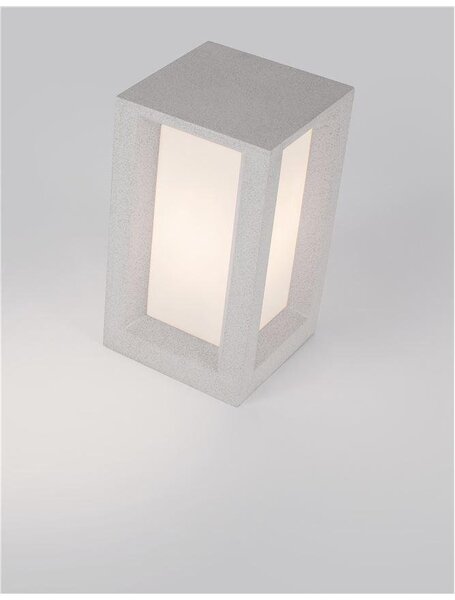 NV 9739352 Venkovní sloupkové svítidlo CASTRO bílý pískovec a akryl E27 1x12W bez žárovky 100-240V IP65 - NOVA LUCE