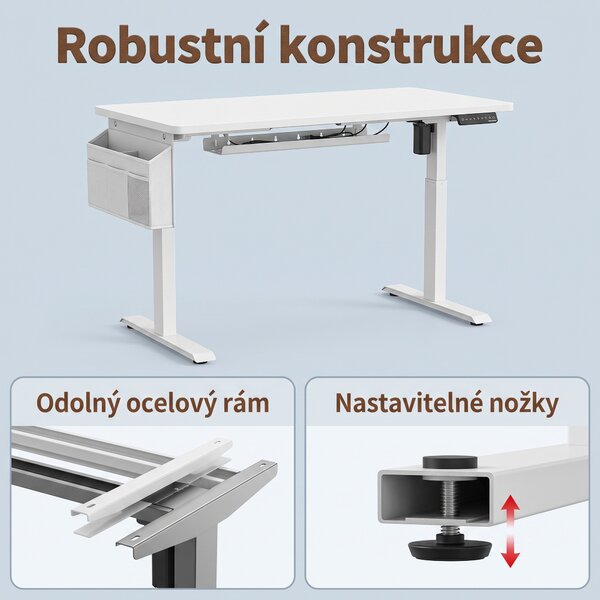 SONGMICS Elektricky nastavitelný psací stůl Vasagle Paradise 120 cm bílý
