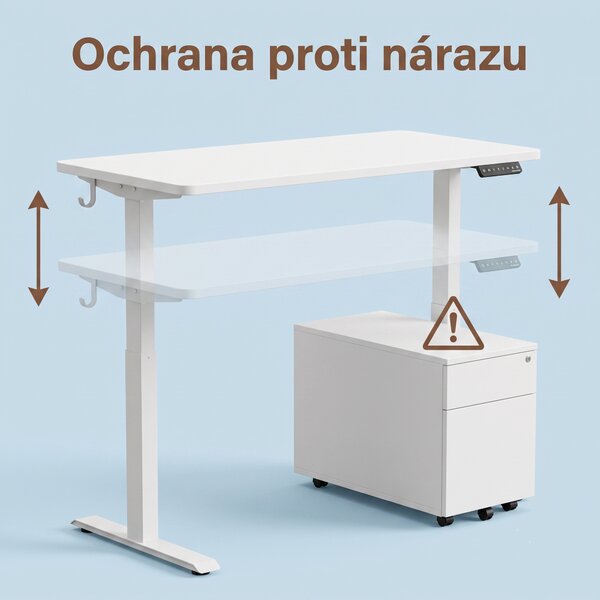SONGMICS Elektricky nastavitelný psací stůl Vasagle Paradise 120 cm bílý
