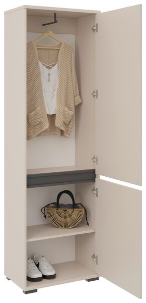 ŠATNA, antracitová, kašmírová, 220/195/38 cm Xora - Online Only šatny & botníky, Online Only