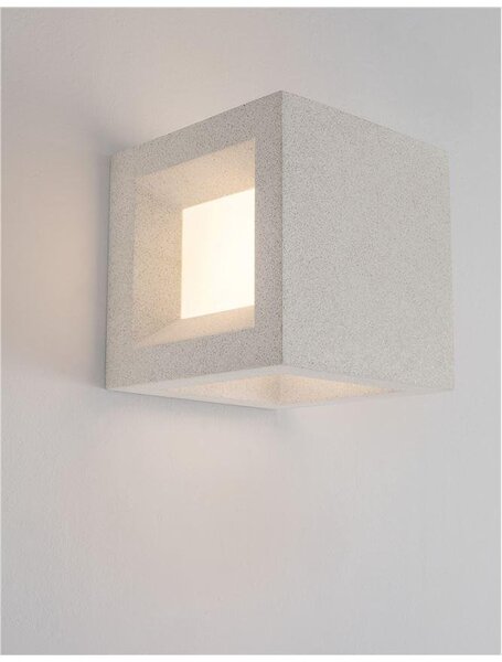 NV 9762162 Venkovní nástěnné svítidlo CASTRO bílý pískovec a akryl E27 1x12W bez žárovky 100-240V IP65 - NOVA LUCE