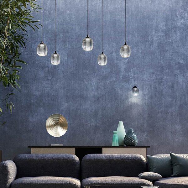Redo 01-3483 Khadi, nástěnné svítidlo z kouřového skla LED 6W, 3000K, průměr 12cm
