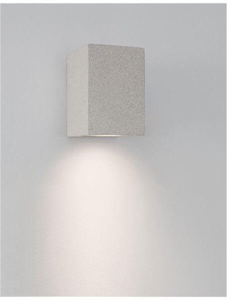 NV 9790541 Venkovní nástěnné svítidlo FUENTO bílý pískovec skleněný difuzor GU10 1x7W IP65 100-240V bez žárovky světlo dolů - NOVA LUCE