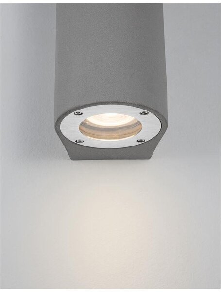 NV 9790522 Venkovní nástěnné svítidlo LIDO šedý beton skleněný difuzor GU10 2x7W IP65 100-240V bez žárovky světlo nahoru a dolů - NOVA LUCE