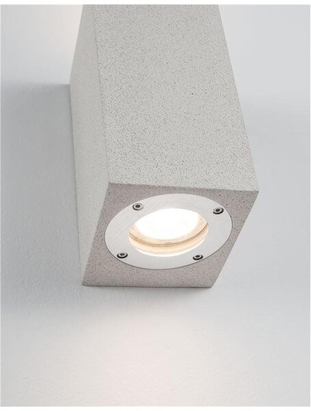 NV 9790551 Venkovní nástěnné svítidlo FUENTO bílý pískovec skleněný difuzor GU10 2x7W IP65 100-240V bez žárovky světlo nahoru a dolů - NOVA LUCE