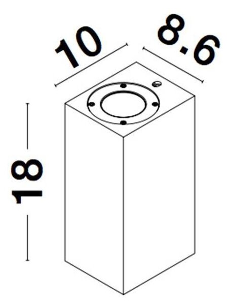 NV 9790551 Venkovní nástěnné svítidlo FUENTO bílý pískovec skleněný difuzor GU10 2x7W IP65 100-240V bez žárovky světlo nahoru a dolů - NOVA LUCE