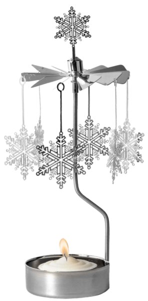 Pluto Rotující svícen Andělské zvonění Snow Star - Silver PL123