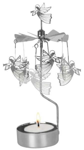 Pluto Rotující svícen Andělské zvonění Flying Angels - Silver PL125