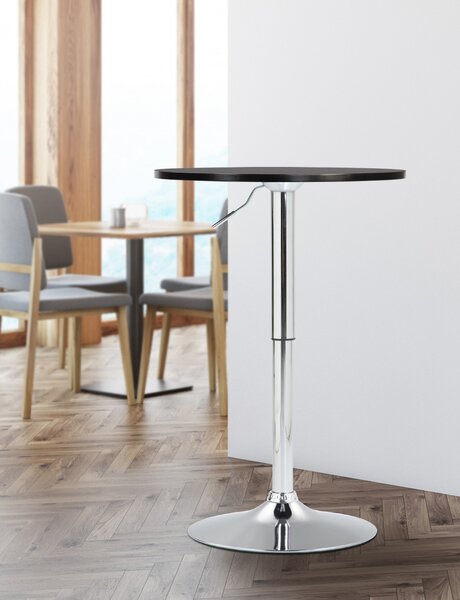 Barový stůl Lamoni - v85-106 cm x Ø60 cm - Černá