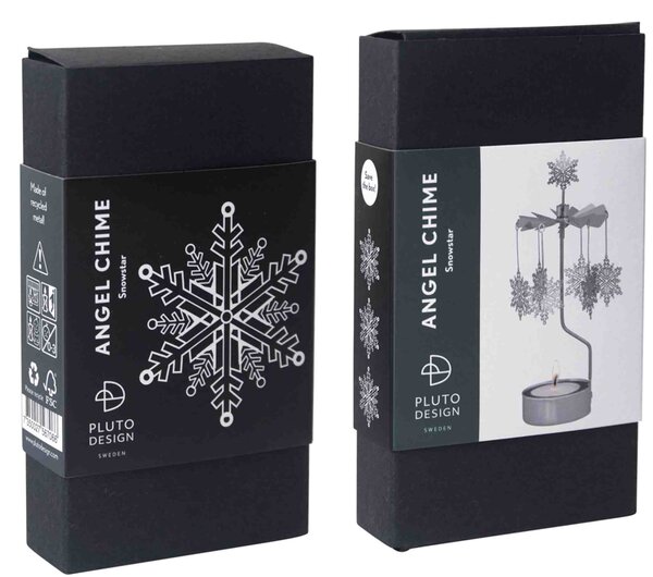 Pluto Rotující svícen Andělské zvonění Snow Star - Silver PL123
