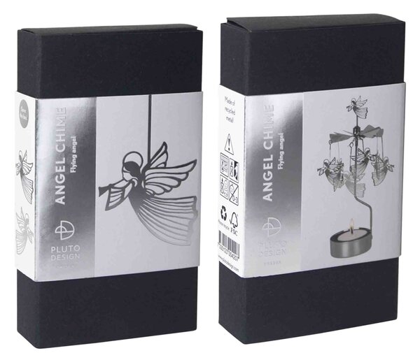 Pluto Rotující svícen Andělské zvonění Flying Angels - Silver PL125