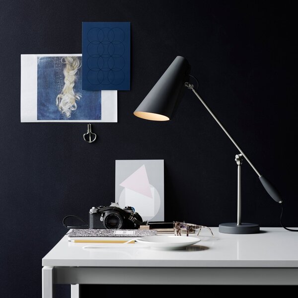Stolní lampa Northern, Birdy, Šedá, Obývací pokoj, Kov, Design