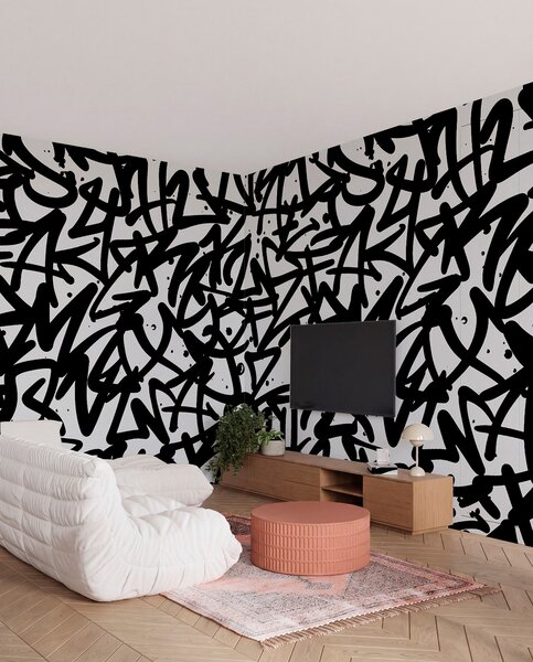 Fototapety Graffiti Emoce: Black, Fototapety černobílé, u99087v3 : uwalls.cz