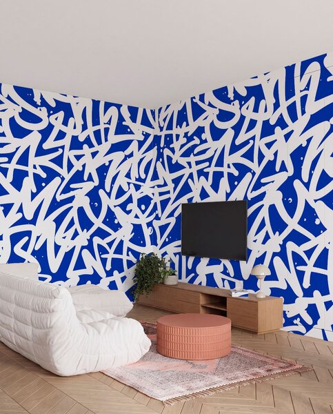 Fototapety Graffiti Emoce: Blue, Fototapety Vzory, u99087v2 : uwalls.cz
