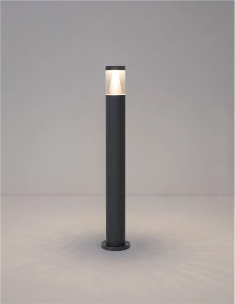 NV 9905024 Venkovní sloupkové svítidlo ROCK černý hliník stříbrný hliník a čirý akryl LED 8W 3000K 220-240V 120st. IP65 - NOVA LUCE