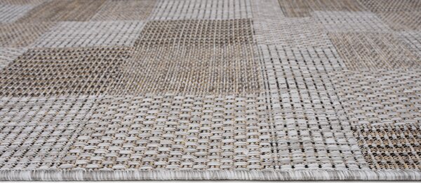 Makro Abra Kusový koberec Sisal MELISSA KM27A Kostky Geometrický šedý Rozměr: 60x100 cm