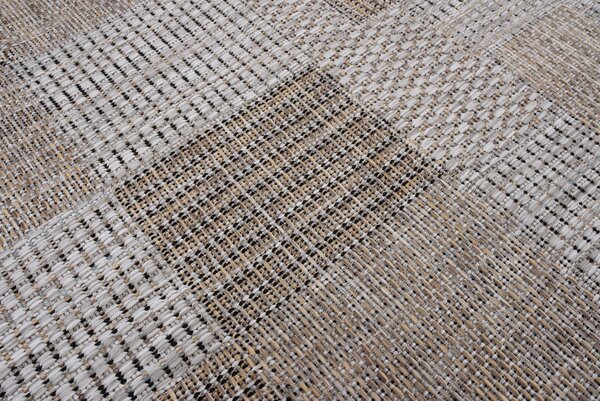 Makro Abra Kusový koberec Sisal MELISSA KM27A Kostky Geometrický šedý Rozměr: 60x100 cm